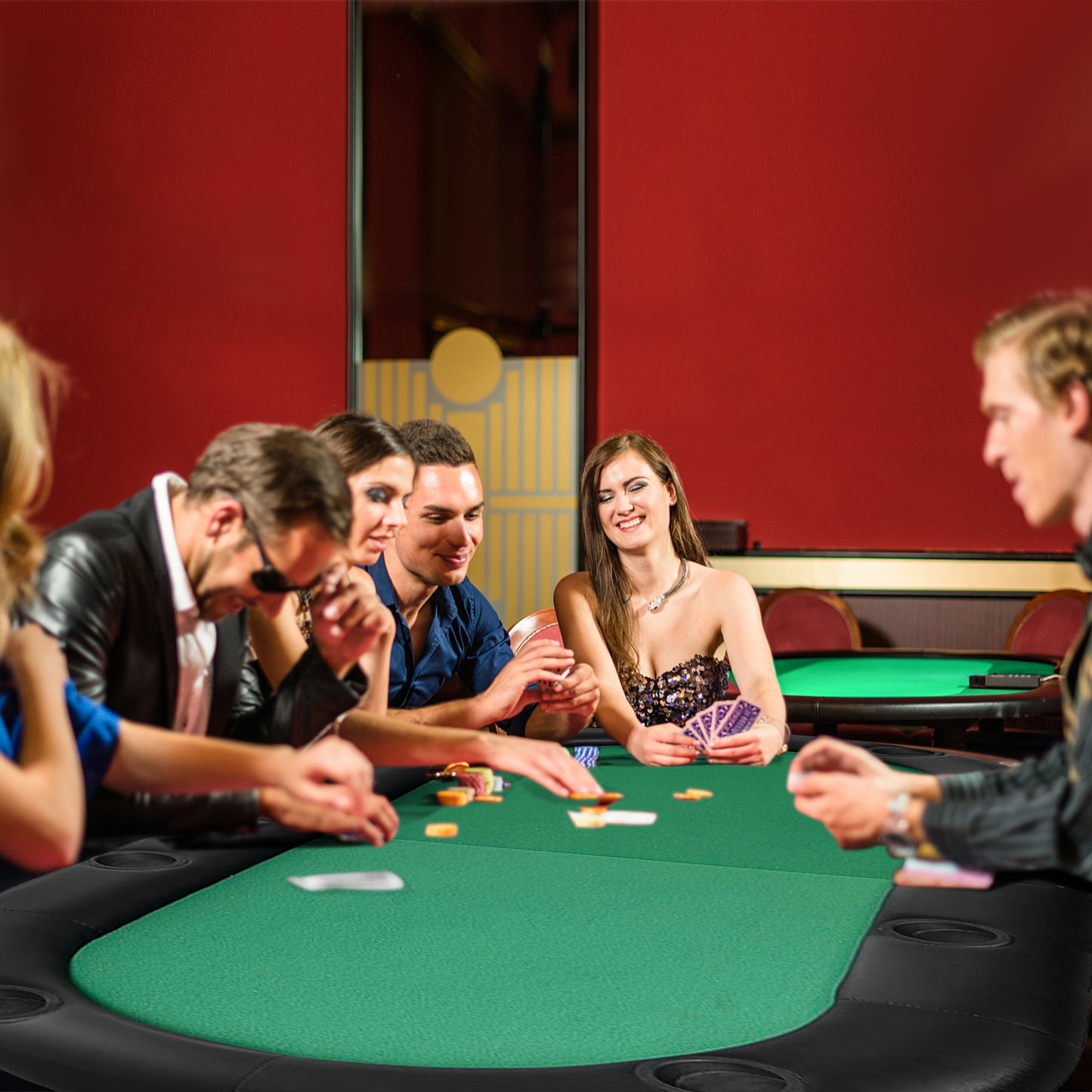 Table de poker pliable Texas Holdem pour 8 joueurs