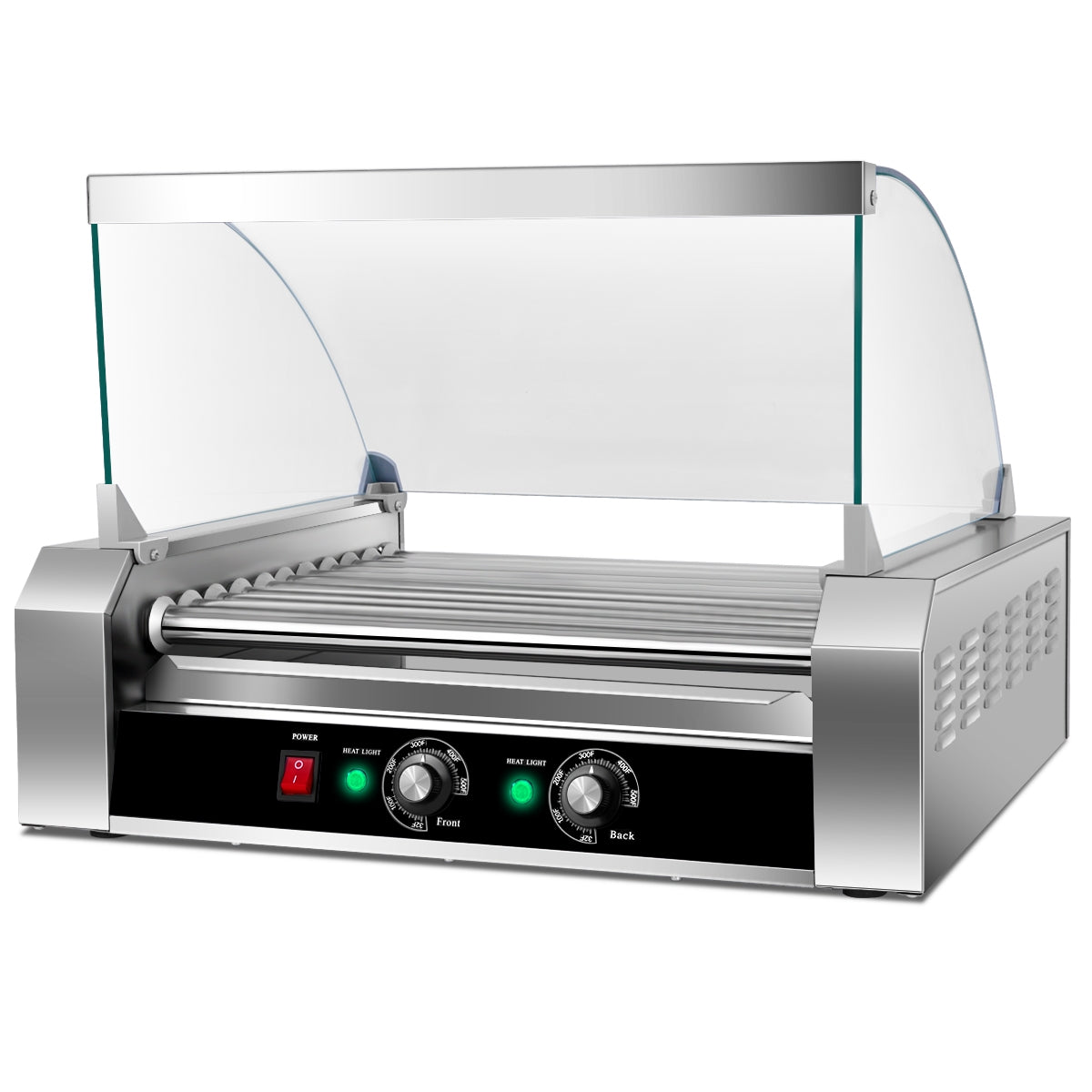 Stainless Steel Commercial 11 Roller Grill and 30 Hot Dog Cooker Machine