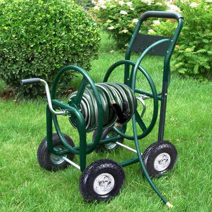 Chariot à enrouleur de tuyau d'arrosage pour jardin et plantation d'eau de 300 pieds