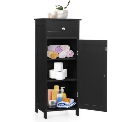 Wooden Storage Free-Standing Floor Cabinet with Drawer and Shelf