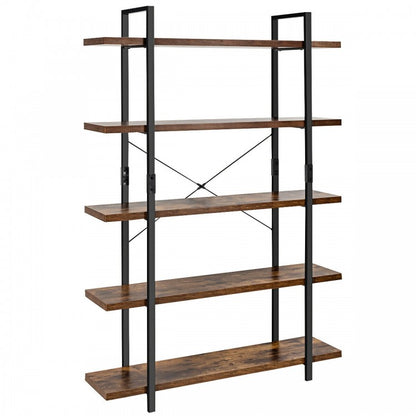 3/5 Tiers Industrial Bookcase with Metal Frame for Home Office