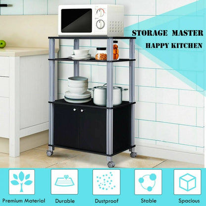 Microwave Rack Stand Rolling Storage Cart