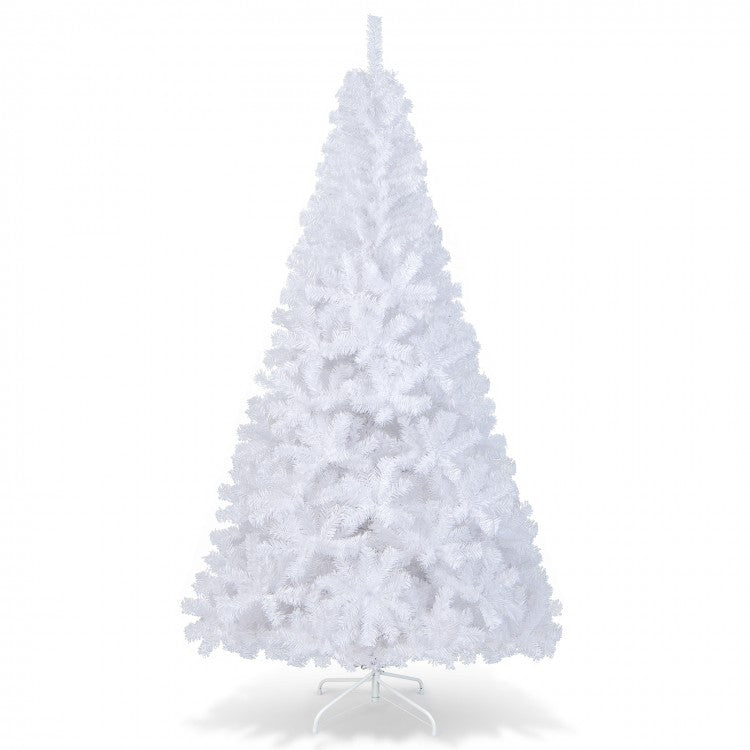 5/6/7/8 Feet White Christmas Tree with Solid Metal Stand