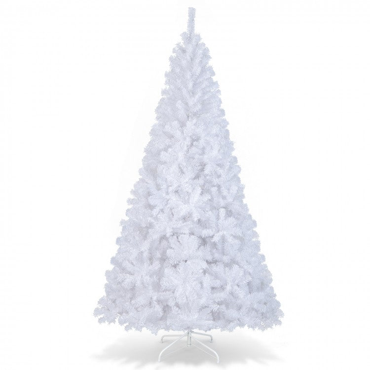 5/6/7/8 Feet White Christmas Tree with Solid Metal Stand