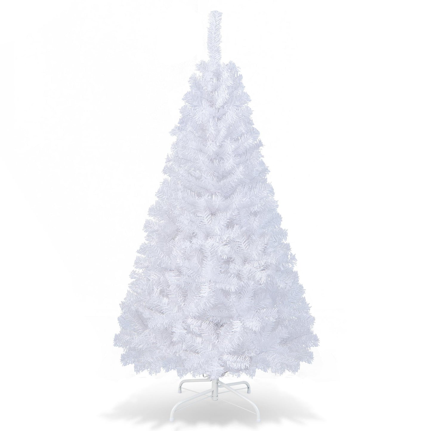 5/6/7/8 Feet White Christmas Tree with Solid Metal Stand