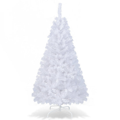 5/6/7/8 Feet White Christmas Tree with Solid Metal Stand