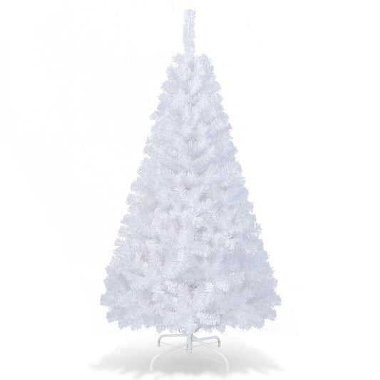 5/6/7/8 Feet White Christmas Tree with Solid Metal Stand