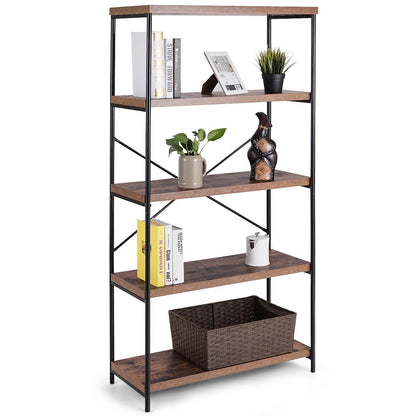 Multipurpose Open Bookcase Industrial Rack Wide Standing Storage Shelf