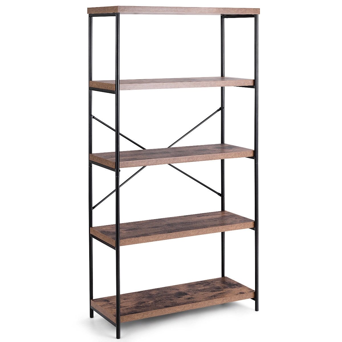 Multipurpose Open Bookcase Industrial Rack Wide Standing Storage Shelf