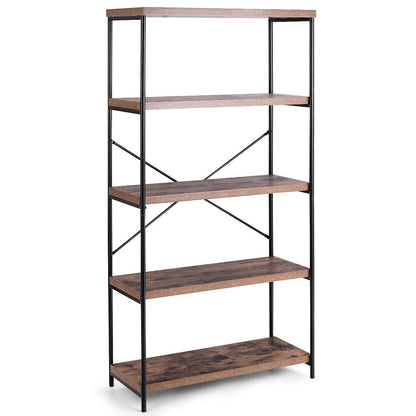 Multipurpose Open Bookcase Industrial Rack Wide Standing Storage Shelf