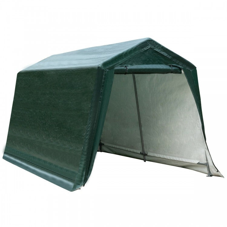 Outdoor Carport Shed with Sidewalls and Waterproof Ripstop Cover