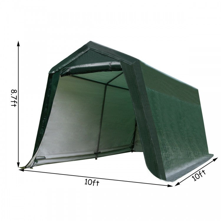 Outdoor Carport Shed with Sidewalls and Waterproof Ripstop Cover