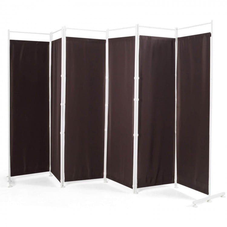 6 Feet 6-Panel Room Divider with Steel Support Base