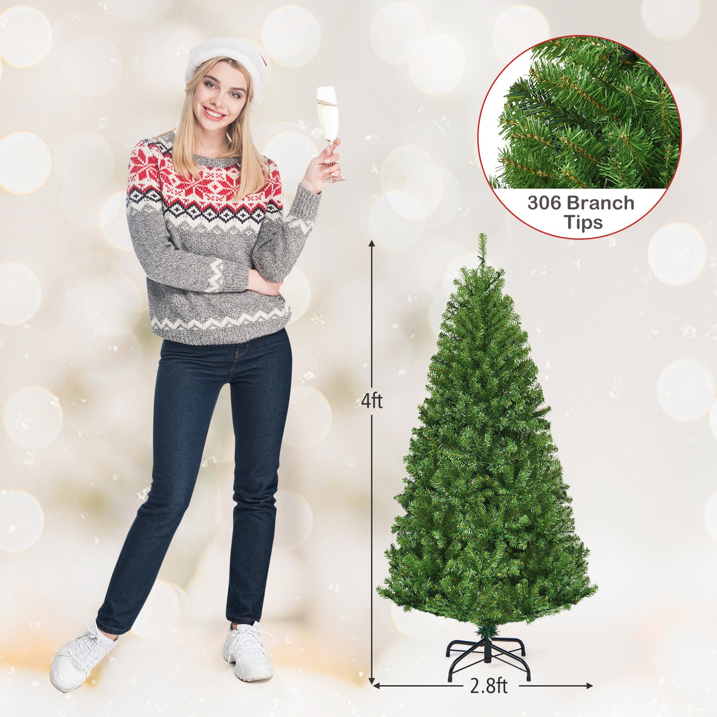 Artificial Premium Hinged Christmas Tree-4 ft