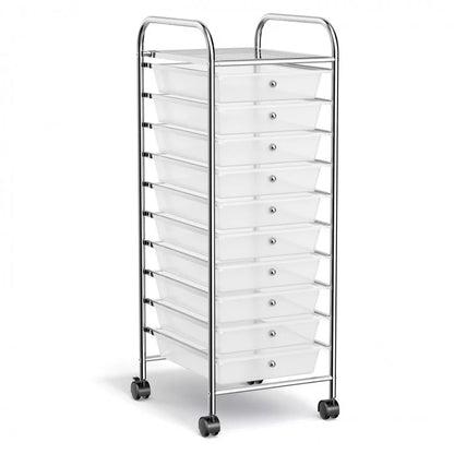 10 Drawer Rolling Storage Cart Organizer with 4 Universal Casters