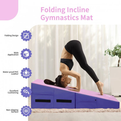 Folding Wedge Exercise Gymnastics Mat with Handles