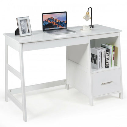 Bureau d'ordinateur moderne de 47,5 pouces avec 2 tiroirs de rangement