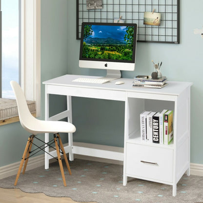 Bureau d'ordinateur moderne de 47,5 pouces avec 2 tiroirs de rangement