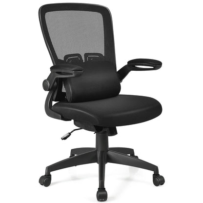 Chaise de bureau ergonomique avec support lombaire et accoudoir rabattable