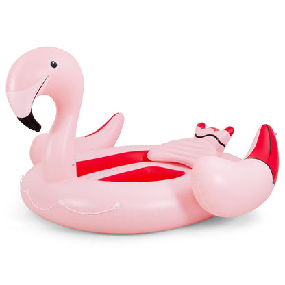 Île flottante gonflable flamant rose pour 6 personnes avec 6 porte-gobelets pour piscine et rivière