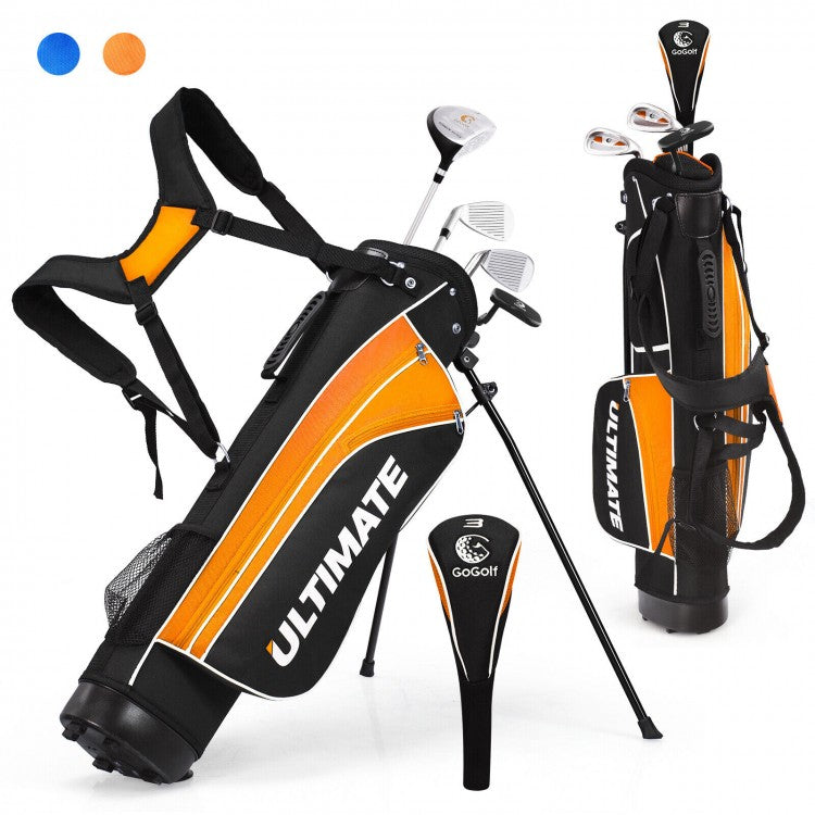 Set of 5 Ultimate 31 Inch Portable Junior Complete Golf Club Set for Kids Age 8+