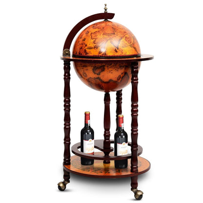 16th Century Wood Globe Wine Bar Stand