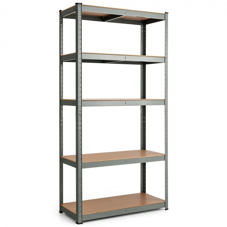 72 Inch Storage Rack with 5 Adjustable Shelves for Books Kitchenware