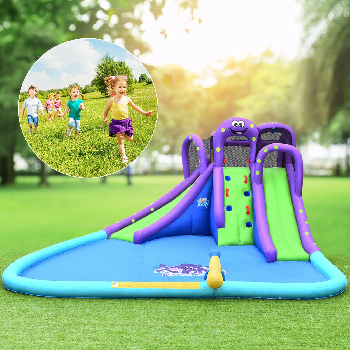 Parc gonflable d'eau et de sable Mighty Bounce House avec grande piscine