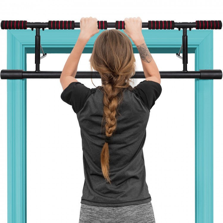 Barre de traction pliable pour porte avec poignée en mousse pour salle de sport à domicile