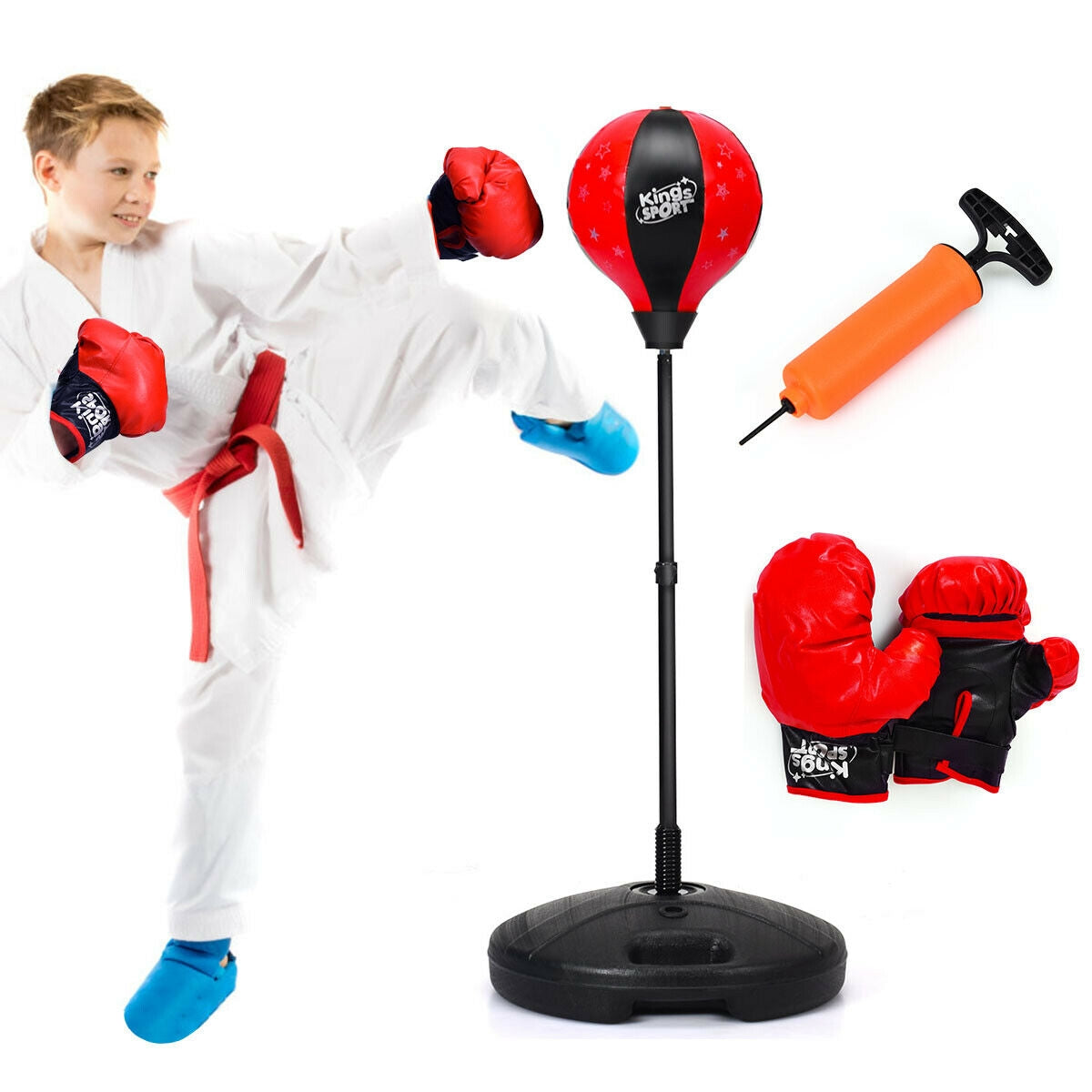 Ensemble de jouets de sac de frappe réglable pour enfants avec gant de boxe