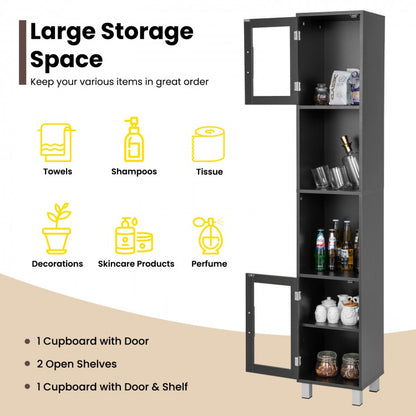 71 Inch Tall Tower Bathroom Storage Cabinet and Organizer Display Shelves for Bedroom-White