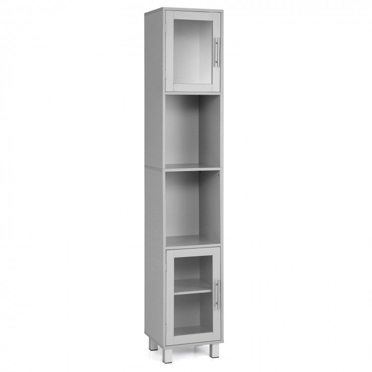 Armoire de rangement de salle de bain de 71 pouces de hauteur et étagères de présentation pour chambre à coucher - Blanc