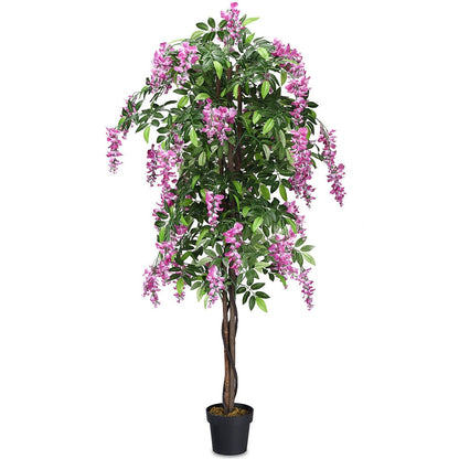 6-Feet Artificial Wisteria Silk Indoor-Outdoor Tree