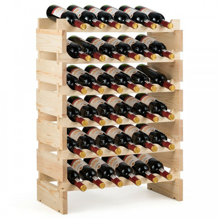 Casier à vin modulaire empilable en bois pour 36 bouteilles