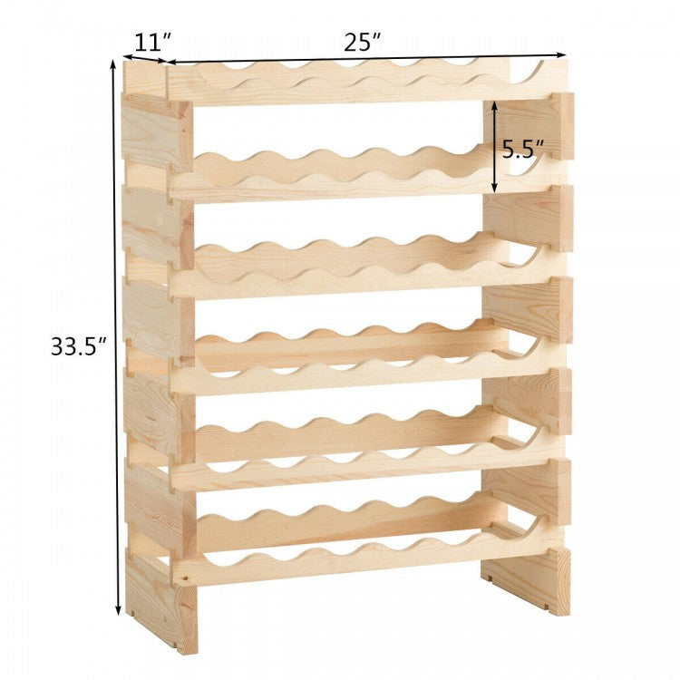 Casier à vin modulaire empilable en bois pour 36 bouteilles