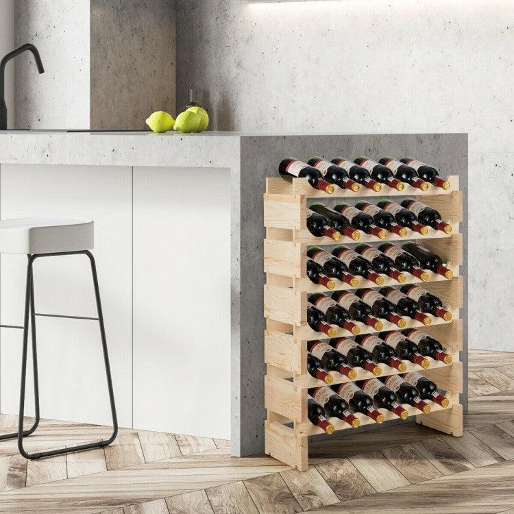 Casier à vin modulaire empilable en bois pour 36 bouteilles