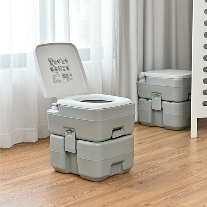 Commode portative de 5,3 gallons 20 L pour camping-car, intérieur et extérieur