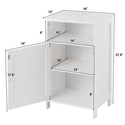 Bathroom Freestanding  Adjustable Shelf Floor Storage Cabinet