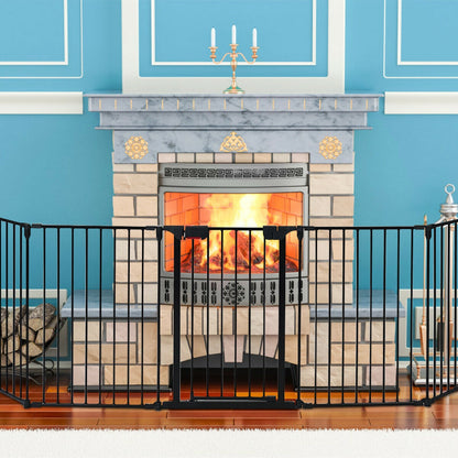 115 Inch Length 5 Panel Adjustable Wide Fireplace Fence