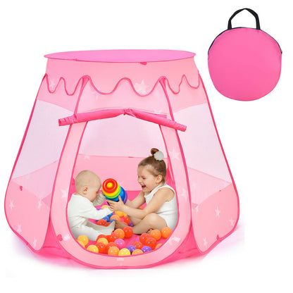 Tente de jeu portable rose pour enfants avec 100 balles