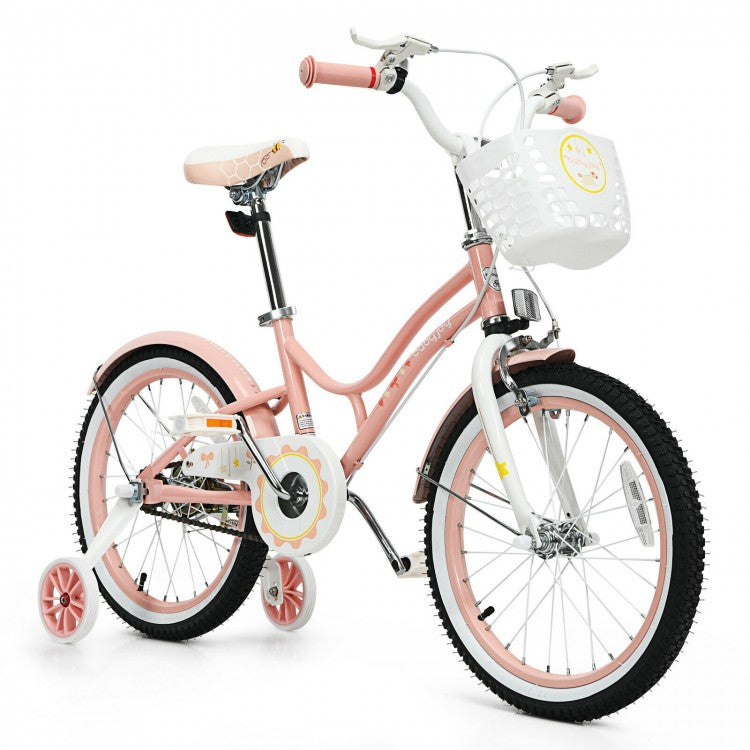 18 Inch Kids Adjustable Bike Toddlers with Training Wheels