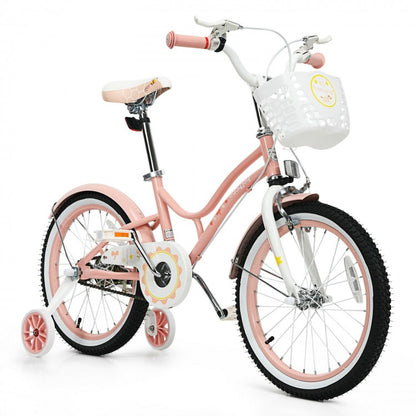 18 Inch Kids Adjustable Bike Toddlers with Training Wheels