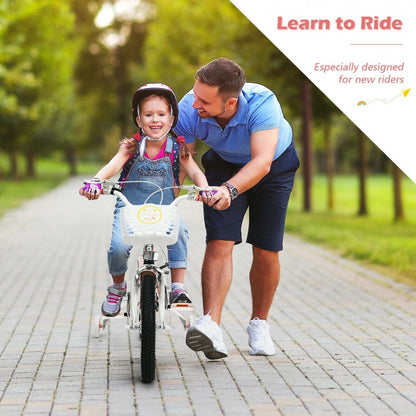 Vélo réglable pour enfants de 18 pouces avec roues d'entraînement