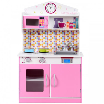 69 Pieces Kitchen Playset Toys with Realistic Lights and Sounds