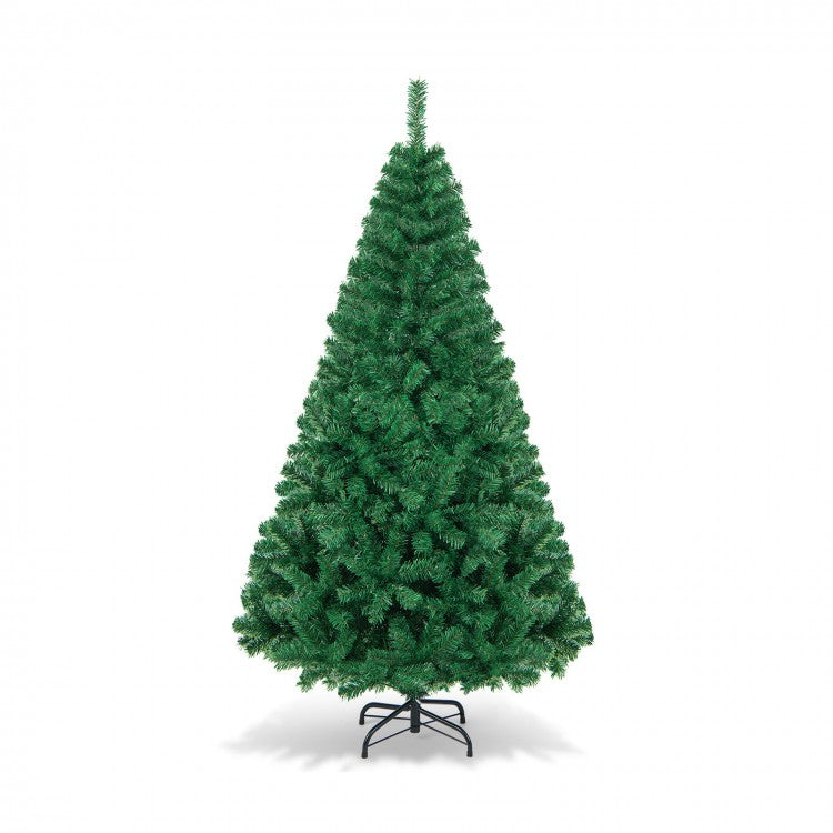 5/6/7/8 Feet Artificial PVC Hinged Christmas Tree with Solid Metal Stand