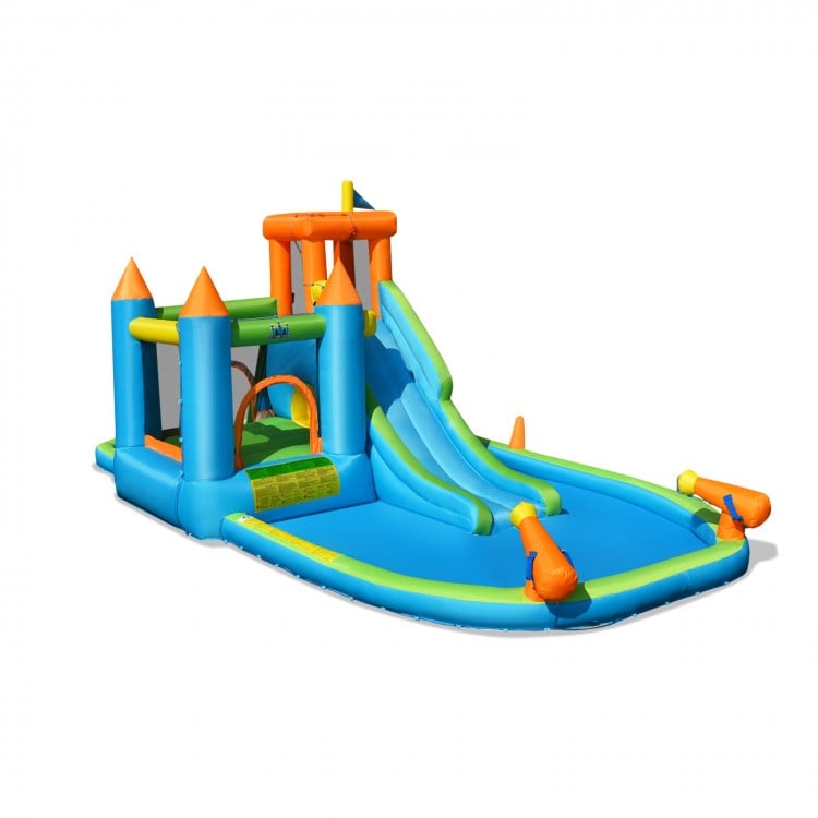 Toboggan aquatique gonflable avec maison gonflable et pataugeoire avec/sans souffleur pour enfants