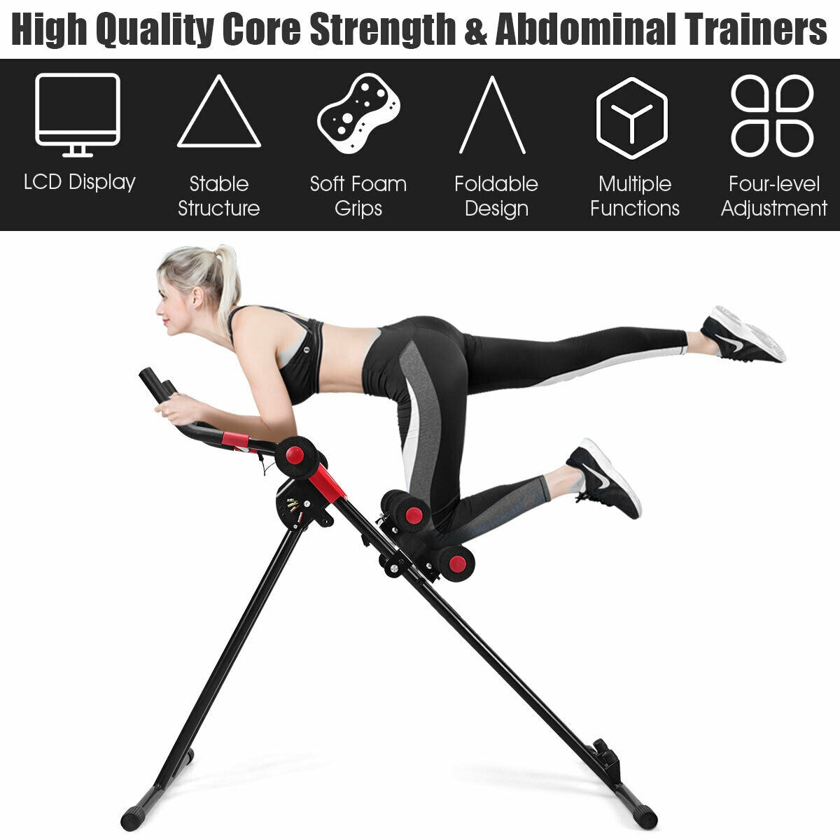 Abdominal Workout Equipment with LCD Monitor for Home Gym