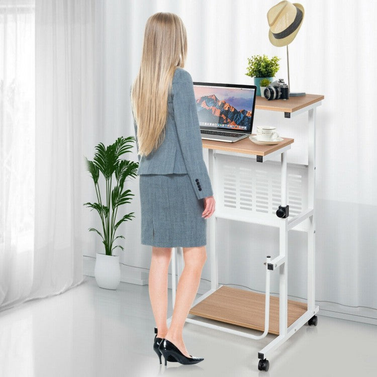 Standing Desk for Small Space Sit Stand Desk with Height Adjustable Desktop