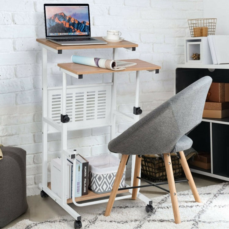 Standing Desk for Small Space Sit Stand Desk with Height Adjustable Desktop