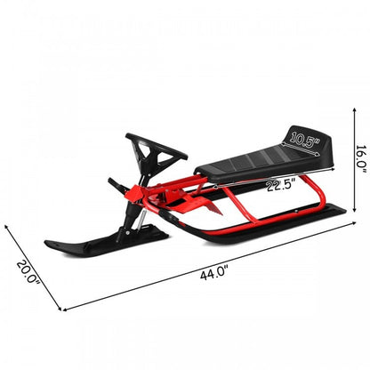 Luge à neige pour enfants de 44 x 20 pouces avec volant pour les enfants de 6 ans et plus